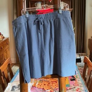 Maurices Blue Ribbed SKORT with Drawstring Tie